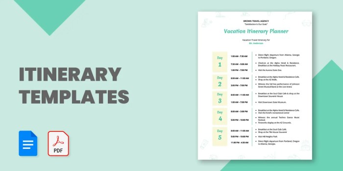 Travel itinerary template