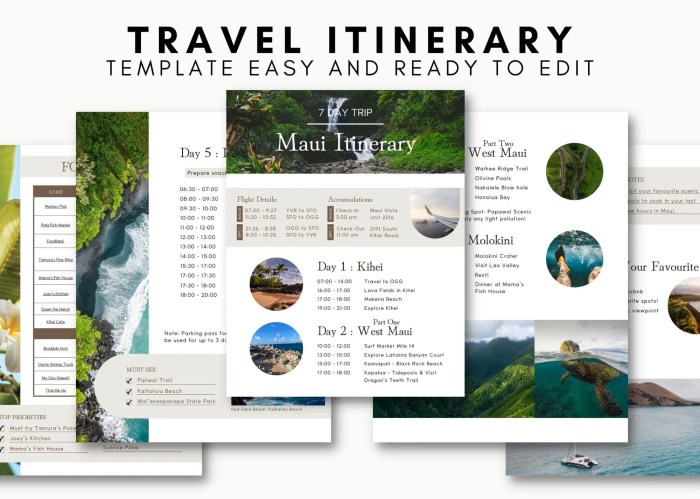 Travel itinerary template